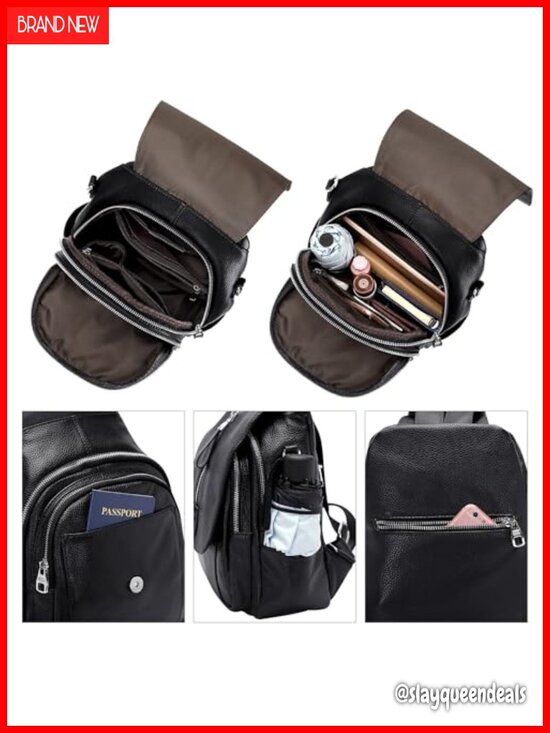 Genuine Leather Convertible 3 in 1 Backpack Purse Women Daypack main image 5